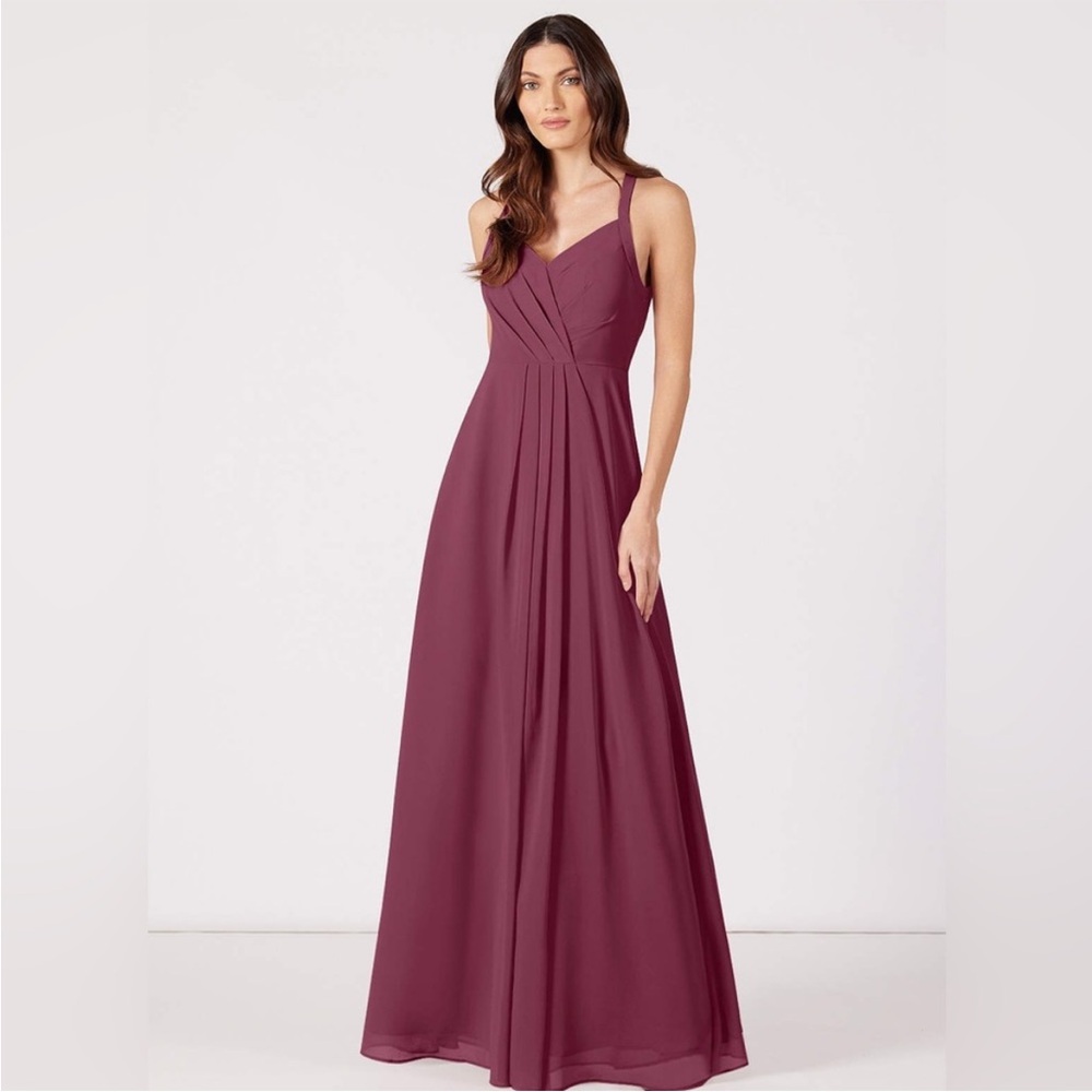 Azazie Alani (from 2022) in Cabernet color bridesmaid dress